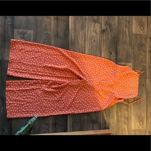 L. Sage the Label orange polka dot jumpsuit